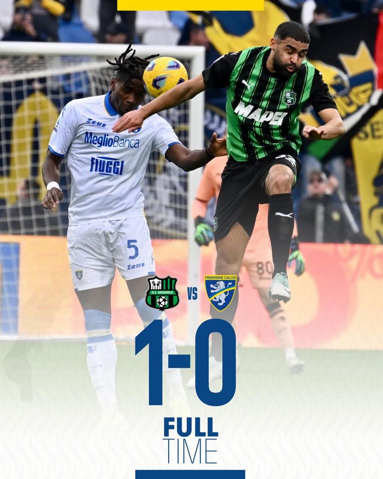 Calcio - Frosinone perde con il Sassuolo, classifica sempre più ...